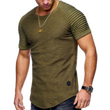 Load image into Gallery viewer, Solid Color Pleated Short Sleeve T-Shirt
