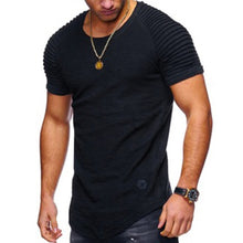 Load image into Gallery viewer, Solid Color Pleated Short Sleeve T-Shirt
