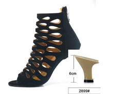 Load image into Gallery viewer, Mesh Suede Cross Strap Heeled Sandals
