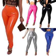 Load image into Gallery viewer, Latex High Waist Solid Color Pencil Pants
