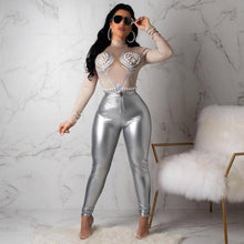 Load image into Gallery viewer, Latex High Waist Solid Color Pencil Pants
