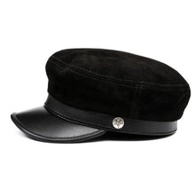 Load image into Gallery viewer, Leather &amp; Suede  British Retro  Baker Boy Cap
