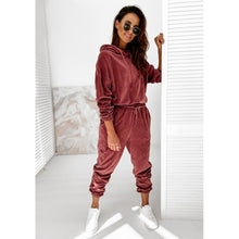 Load image into Gallery viewer, Velour Solid  Rich Colored Tracksuit
