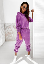 Load image into Gallery viewer, Velour Solid  Rich Colored Tracksuit
