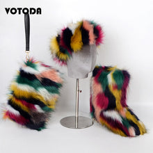 Load image into Gallery viewer, Winter Warm Fluffy Snow Boots, Hat &amp; Purse Set
