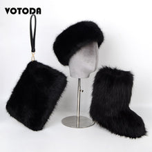 Load image into Gallery viewer, Winter Warm Fluffy Snow Boots, Hat &amp; Purse Set
