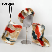 Load image into Gallery viewer, Winter Warm Fluffy Snow Boots, Hat &amp; Purse Set
