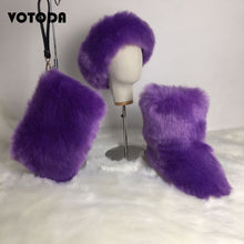 Load image into Gallery viewer, Winter Warm Fluffy Snow Boots, Hat &amp; Purse Set
