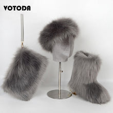 Load image into Gallery viewer, Winter Warm Fluffy Snow Boots, Hat &amp; Purse Set
