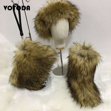 Load image into Gallery viewer, Winter Warm Fluffy Snow Boots, Hat &amp; Purse Set
