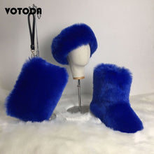 Load image into Gallery viewer, Winter Warm Fluffy Snow Boots, Hat &amp; Purse Set
