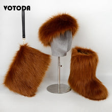 Load image into Gallery viewer, Winter Warm Fluffy Snow Boots, Hat &amp; Purse Set
