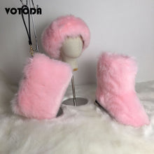 Load image into Gallery viewer, Winter Warm Fluffy Snow Boots, Hat &amp; Purse Set
