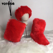 Load image into Gallery viewer, Winter Warm Fluffy Snow Boots, Hat &amp; Purse Set
