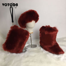 Load image into Gallery viewer, Winter Warm Fluffy Snow Boots, Hat &amp; Purse Set
