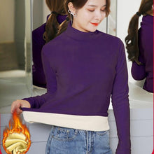 Load image into Gallery viewer, Thick Warm Velour Half Turtleneck Top
