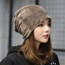 Load image into Gallery viewer, Velvet Winter Slouch Beanie  Skullcap
