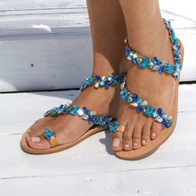 Load image into Gallery viewer, Rhinestone &amp; Crystal Accented Sandals
