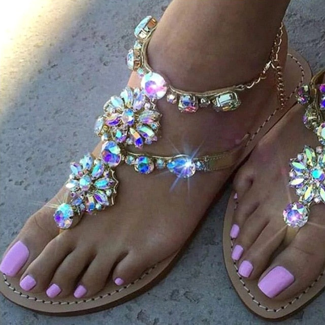 Rhinestone & Crystal Accented Sandals