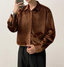 Load image into Gallery viewer, Loose Fit Button Down Velour Shirt
