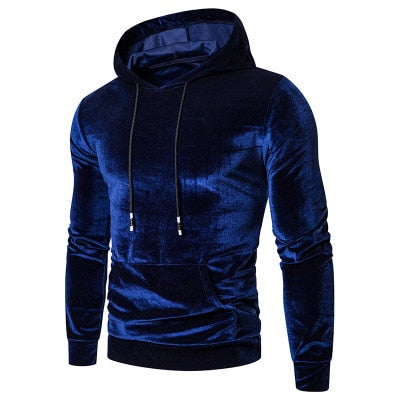 Velour Hooded Multi-Color Solid Pullover