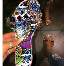 Load image into Gallery viewer, Glittery Jewel Toned Sandals
