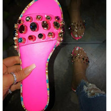 Load image into Gallery viewer, Glittery Jewel Toned Sandals
