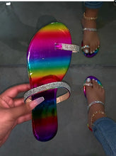 Load image into Gallery viewer, Glittery Jewel Toned Sandals
