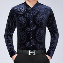 Load image into Gallery viewer, Dragon Patterned Velour Long Sleeve Shirt
