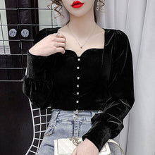 Load image into Gallery viewer, Velvet Sweet Square Collar Blouse
