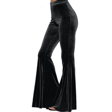 Load image into Gallery viewer, Velvet Flared High Waist Stretchy Trousers
