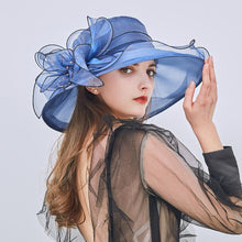 Load image into Gallery viewer, Floral Organza Wide Brim Hat
