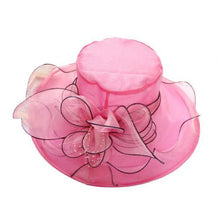 Load image into Gallery viewer, Floral Organza Wide Brim Hat
