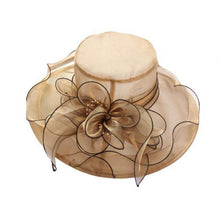 Load image into Gallery viewer, Floral Organza Wide Brim Hat
