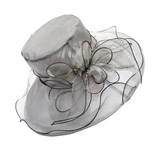 Load image into Gallery viewer, Floral Organza Wide Brim Hat
