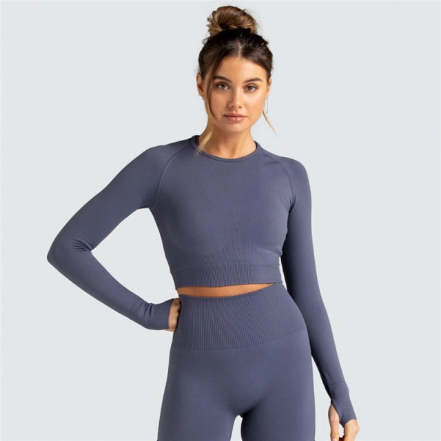 Athletic Solid Colored Top With Thumb Holes 