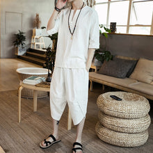 Load image into Gallery viewer, Asian Style Loose Fitted  Casual Pant Set
