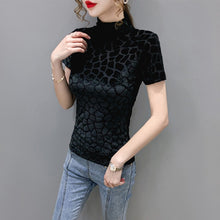 Load image into Gallery viewer, Snake Skin Like Velvet Long Sleeve  Pullover Shirt
