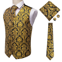 Load image into Gallery viewer, Silk Paisley Vests with Matching Tie, Hanky and Cufflings
