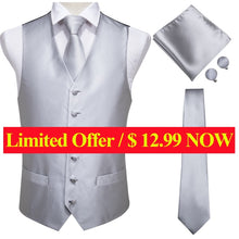 Load image into Gallery viewer, Silk Paisley Vests with Matching Tie, Hanky and Cufflings
