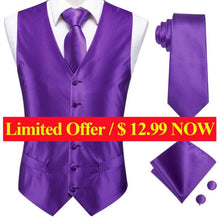 Load image into Gallery viewer, Silk Paisley Vests with Matching Tie, Hanky and Cufflings
