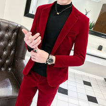 Load image into Gallery viewer, Velour Slim Fit Gentlemen&#39;s Casual Suit
