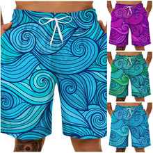 Load image into Gallery viewer, Breathable Swirled Design Swim Trunks
