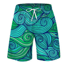 Load image into Gallery viewer, Breathable Swirled Design Swim Trunks
