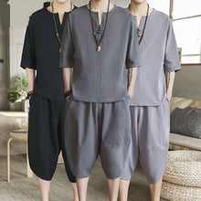 Load image into Gallery viewer, Asian Style Loose Fitted  Casual Pant Set
