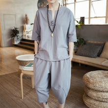 Load image into Gallery viewer, Asian Style Loose Fitted  Casual Pant Set
