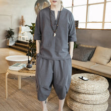 Load image into Gallery viewer, Asian Style Loose Fitted  Casual Pant Set
