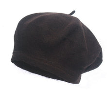 Load image into Gallery viewer, Warm Wool Winter Solid Color Retro Beret Caps
