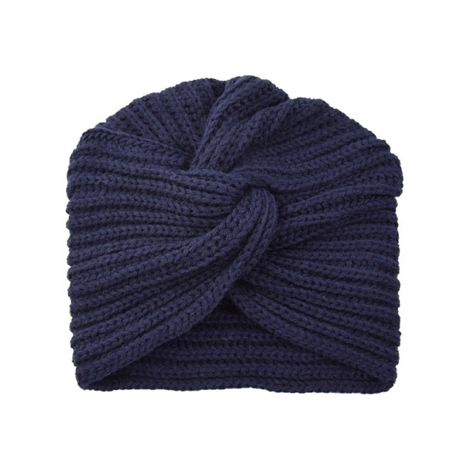 Knitted Turban Style Twisted Warm Winter Hat