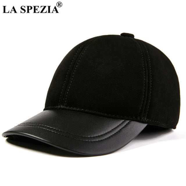 Leather  & Suede Solid Autumn Cap